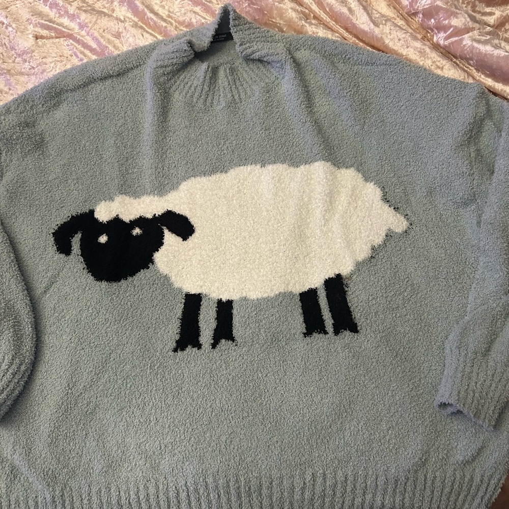 Cozy Sheep Sweater in Gray and White